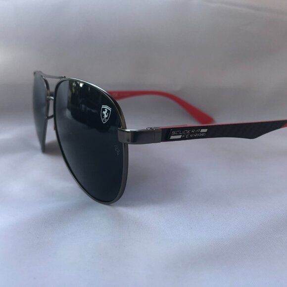 Ray-Ban Ferrari RB8313M-001-87 – Black/Red Sunglasses, Brand New - Picture 6 of 12